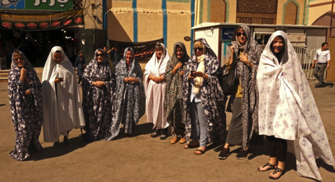 Getting ready to visit a mosque